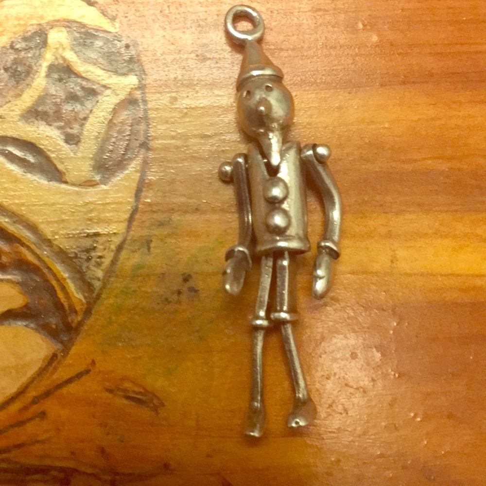 RARE! Sterling silver Pinocchio movable charm